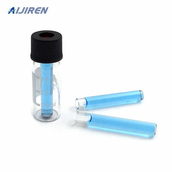 micro insert with mandrel interior and polymer feet for 2ml vials 